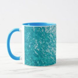 Blue Water Ocean Waves Pattern Coffee Mug Mugg
