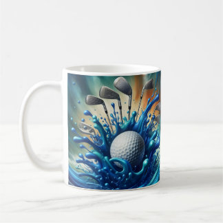 Blue Water Splash Golf Kaffemugg