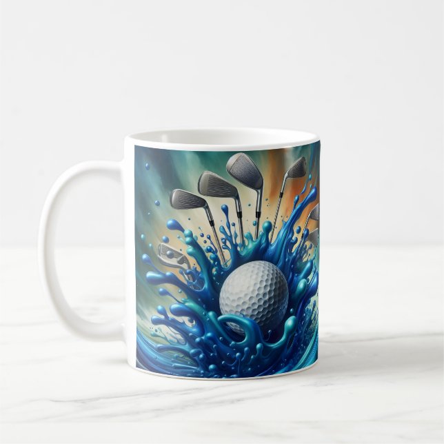 Blue Water Splash Golf Kaffemugg (Vänster)