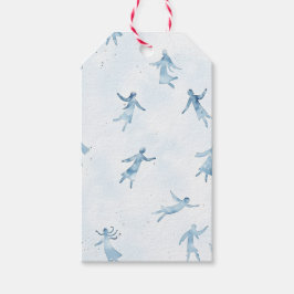 Blue Watercolor Abstract Silhouettes Presentetikett