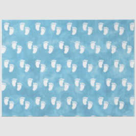 Blue Watercolor Baby Shower Footprint Mönster