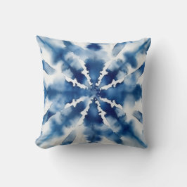 Blue Watercolor Burst Mönster Kudde