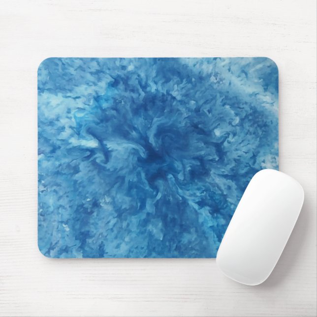 Blue Watercolor Burst Musmatta (Med mus)