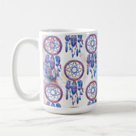 Blue Watercolor Dreamcatcher Modern Boho Kaffemugg