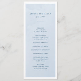 Blue Watercolor Enchanting Cloudscape Bröllop Program