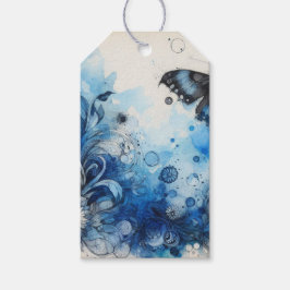 Blue Watercolor Ephemera Presentetikett