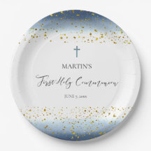 blue watercolor First Communion