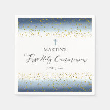 blue watercolor First Communion