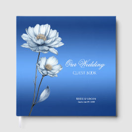 Blue Watercolor Flowers Guest Book Gästböcker