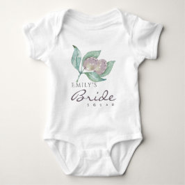 BLUE WATERCOLOR FOLIAGE OLIVE BRIDE SQUAD MONOGRAM T-SHIRT