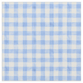 Blue Watercolor Gingham Fabric Tyg