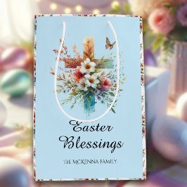 Blue Watercolor Kor Flowers Christian Påsk