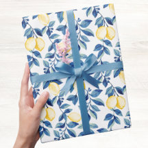 Blue Watercolor Lemon