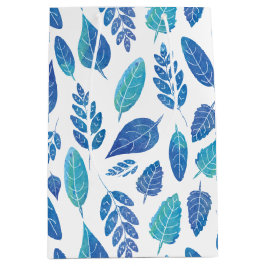 Blue Watercolor Löv Mönster