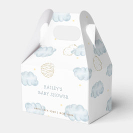 Blue Watercolor Måne Star Cloud Boy Shower Presentaskar