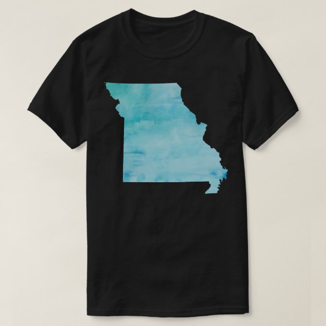 Blue Watercolor Missouri T Shirt (Design framsida)
