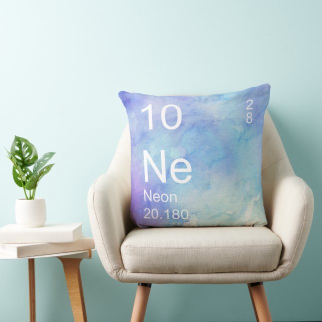 Blue Watercolor Neon Dekorativ kudde (Stol)