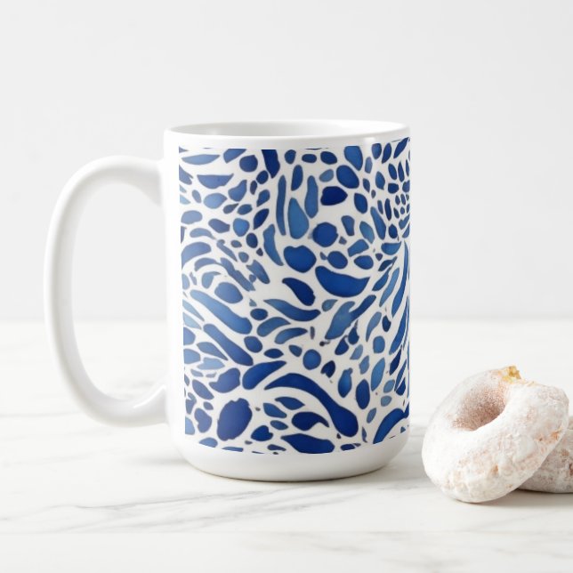 Blue Watercolor Paints Kaffemugg (Med munk)