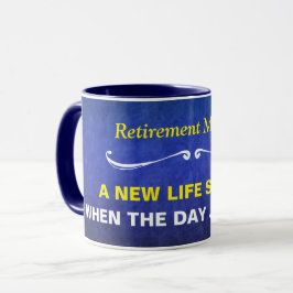 Blue Watercolor Pension Mantra Mugg