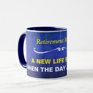 Blue Watercolor Pension Mantra Mugg
