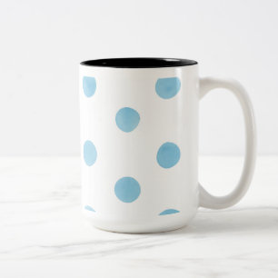 Blue Watercolor Polka Dot Mugg - Minimalist Pastel