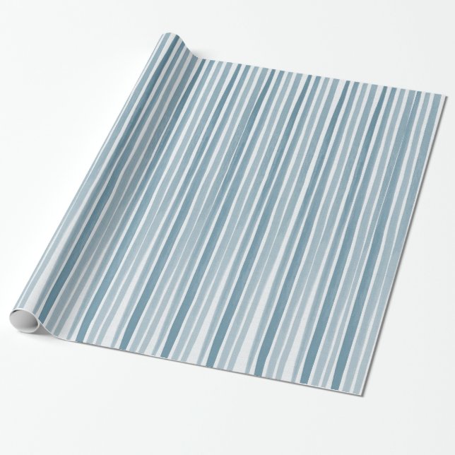 Blue Watercolor Rand Baby Shower Presentpapper (Utrullad)
