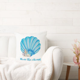Blue Watercolor Seashell, inspirationsoffert Kudde