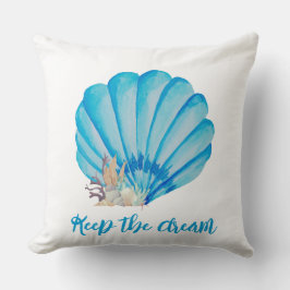 Blue Watercolor Seashell, inspirationsoffert Kudde