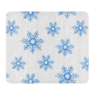 Blue Watercolor Snowflake Mönster