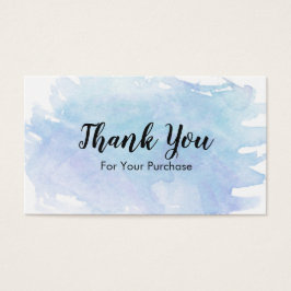 Blue Watercolor Stänk Tack Visitkort