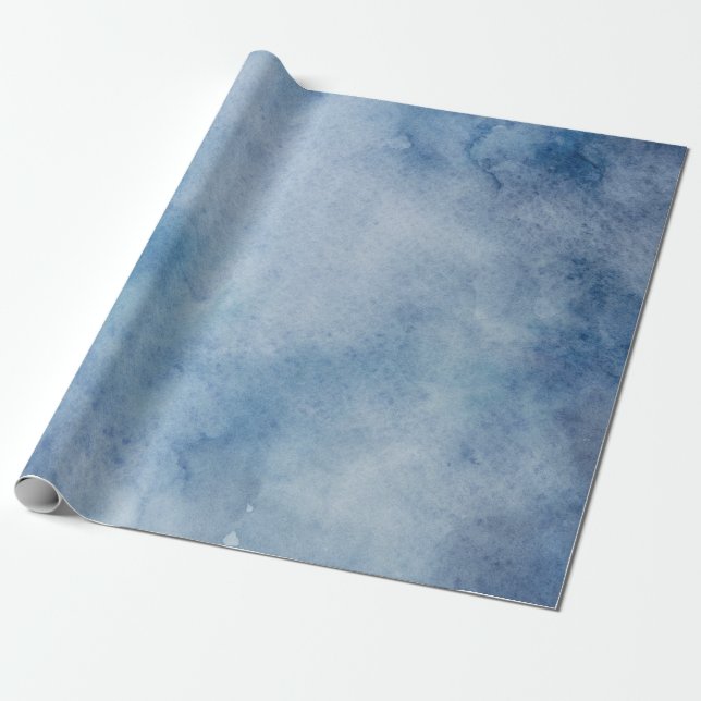 Blue Watercolor Struktur Presentpapper (Utrullad)