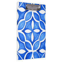 Blue Watercolor Tuscan Italy Tile