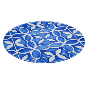 Blue Watercolor Tuscan Italy Tile