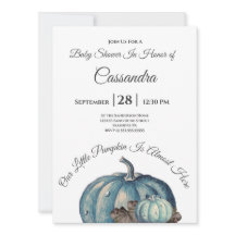 Blue Watercolor Vår lilla babystövel för Pumpkin