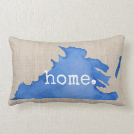 Blue Watercolor Virginia Home Linen Struktur Lumbarkudde