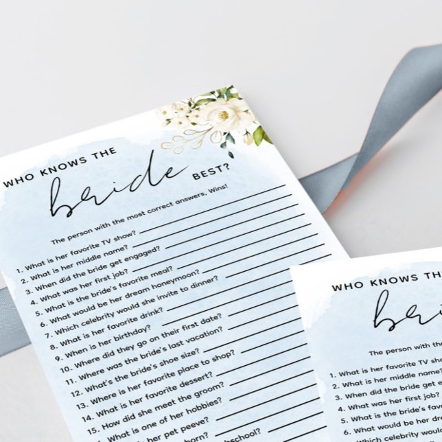 Blue Watercolor Vit ros som känner till briden (Skapare uppladdad)