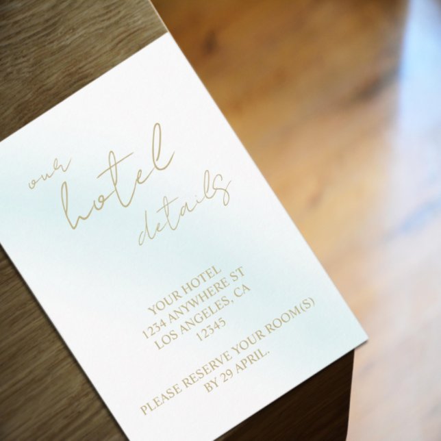 Blue Watercolor Wave Bröllop Hotel Tilläggskort (Skapare uppladdad)