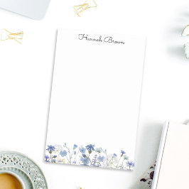 Blue Watercolor WildblomGarden Post-it Block