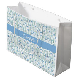 Blue watercolor wildflowers custom name