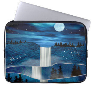 Blue Waterfall Laptop Fodral