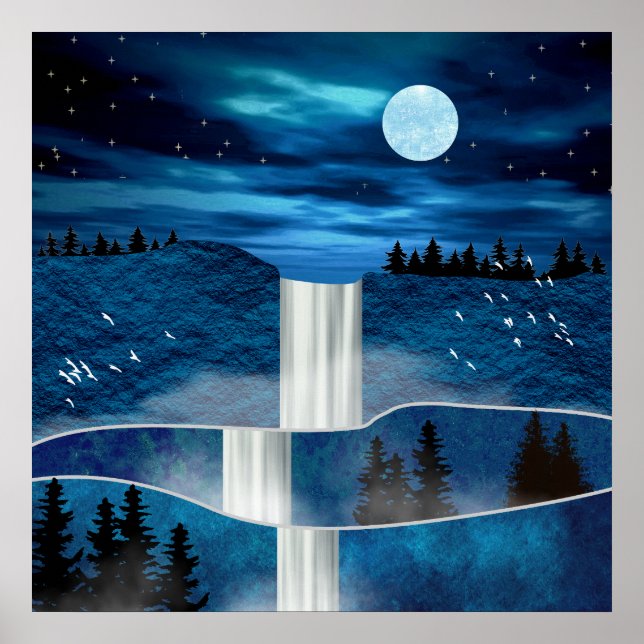 Blue Waterfall Poster (Framsidan)