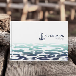 Blue Wave Anchor Bröllop ID836 Guest Bok