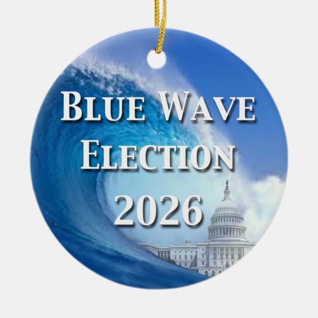 Blue Wave Election 2026 Julgransprydnad Keramik (Framsidan)