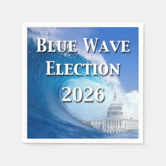 Blue Wave Election 2026 Pappersservett (Framsidan)
