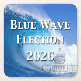 Blue Wave Election 2026 Underlägg Papper Kvadrat