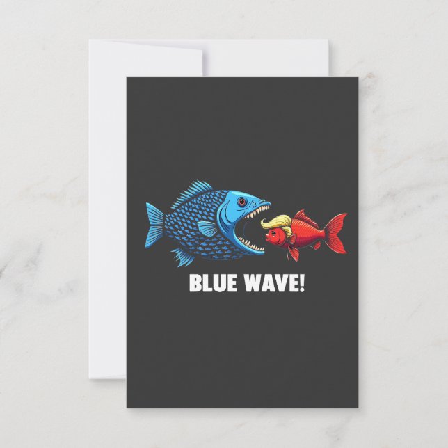 Blue Wave Kamala Harris Walz Fish Val Inbjudningar (Framsida)