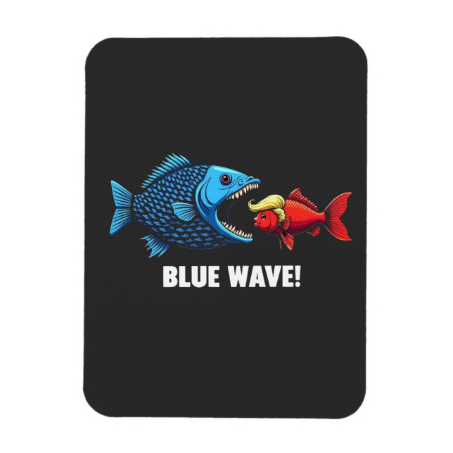 Blue Wave Kamala Harris Walz Fish Val Magnet (Vertikal)