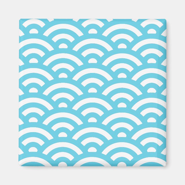 Blue Wave Mönster Magnet (Framsidan)