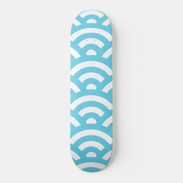 Blue Wave Mönster Mini Skateboard Bräda 18,5 Cm (Framsida)