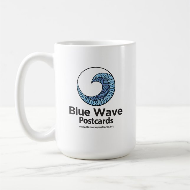 Blue Wave Postcards - Klassisk mugg, 330 ml Kaffemugg (Vänster)